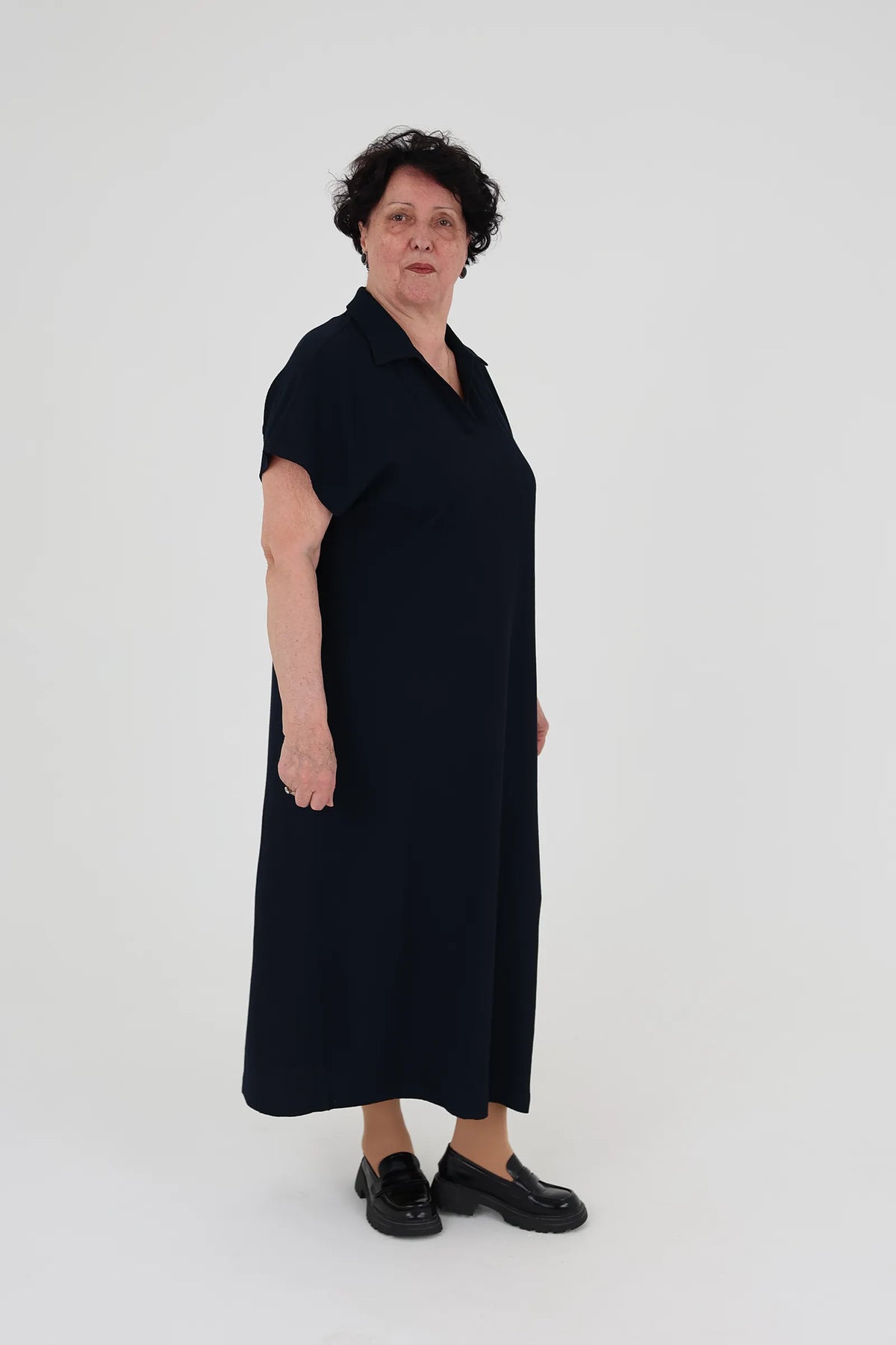 Fustan midi shirt dress