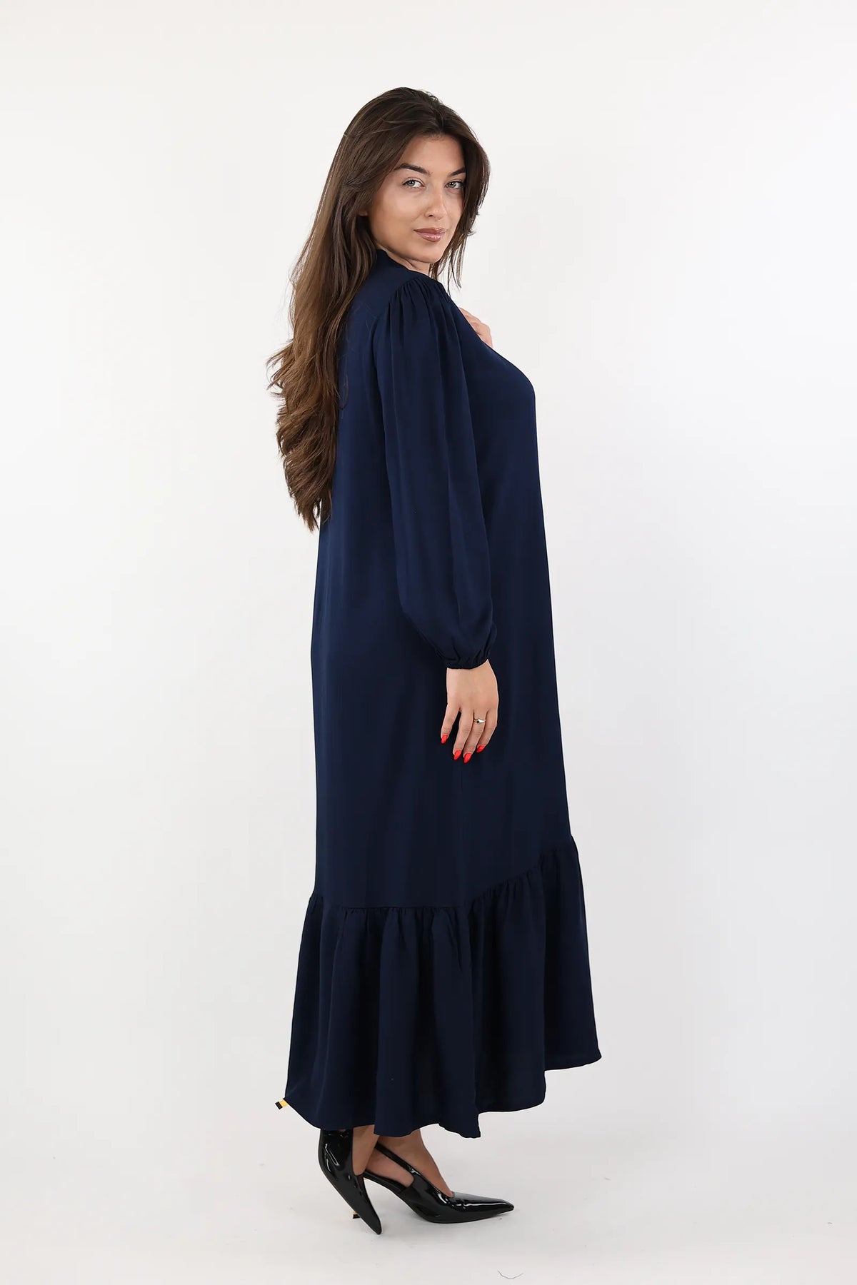Fustan button maxi