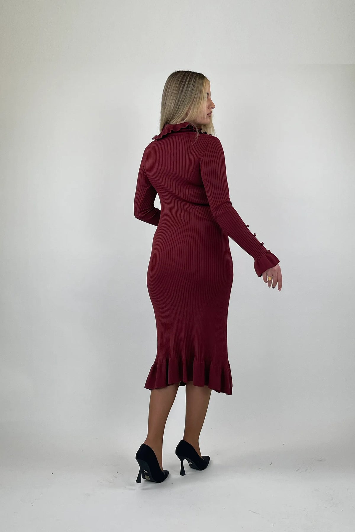 Fustan knit ruffle
