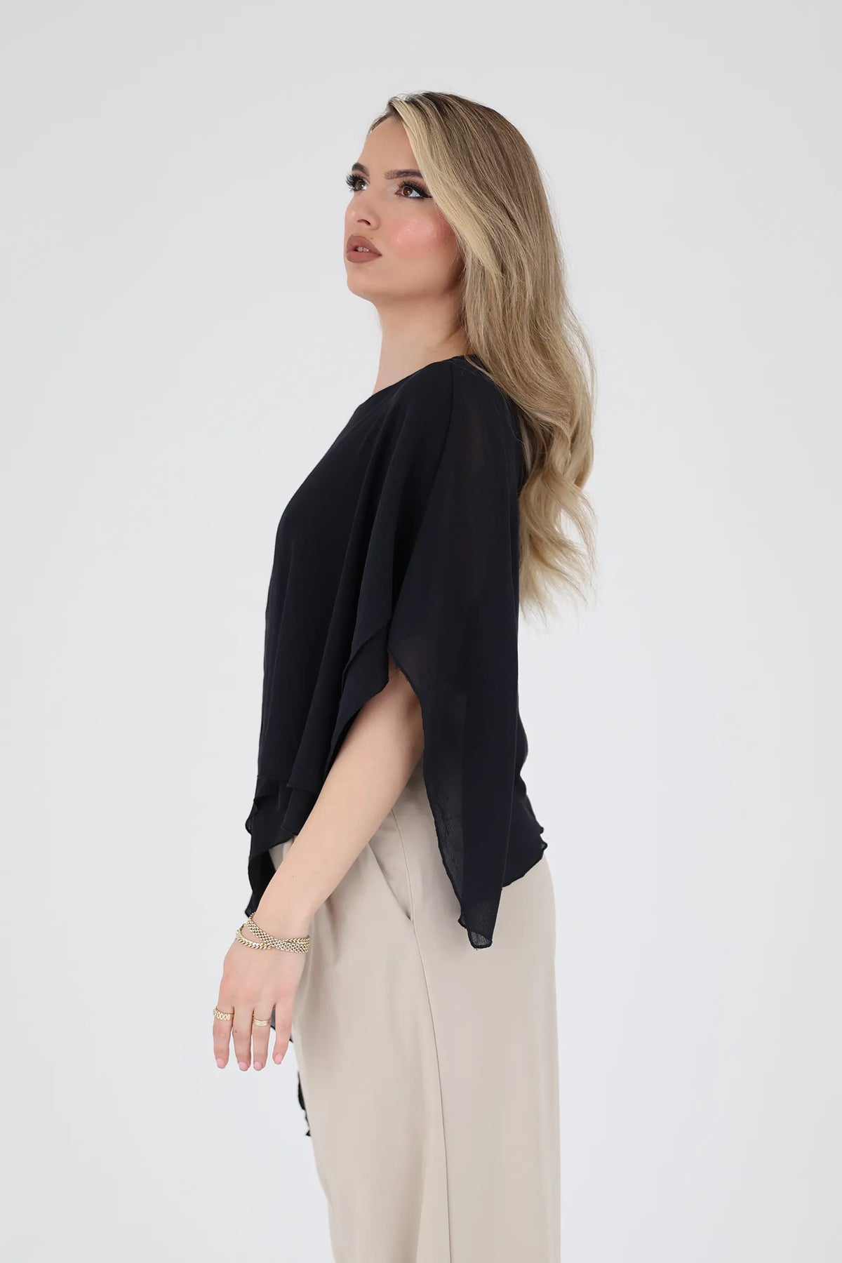 Maice asymmetric chiffon