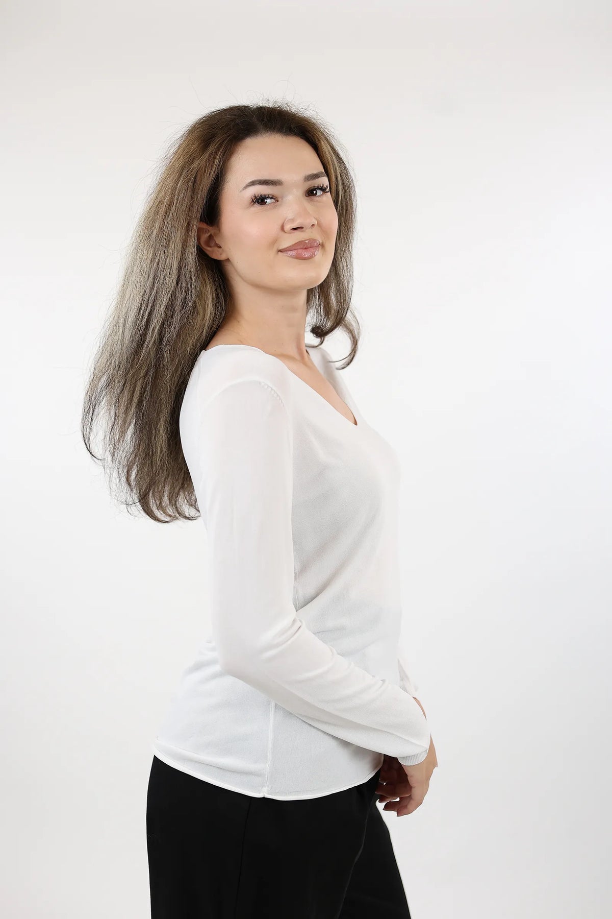 Bluze soft basic v-neck