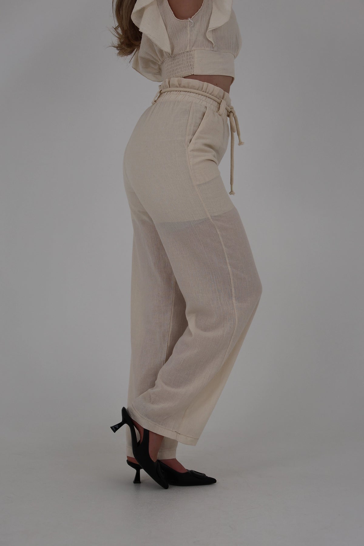 Pantallona waist wide leg