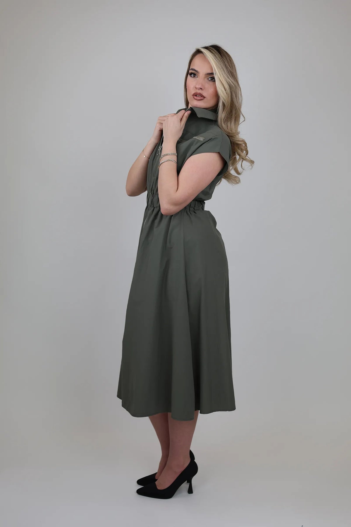 Fustan chic zippered front