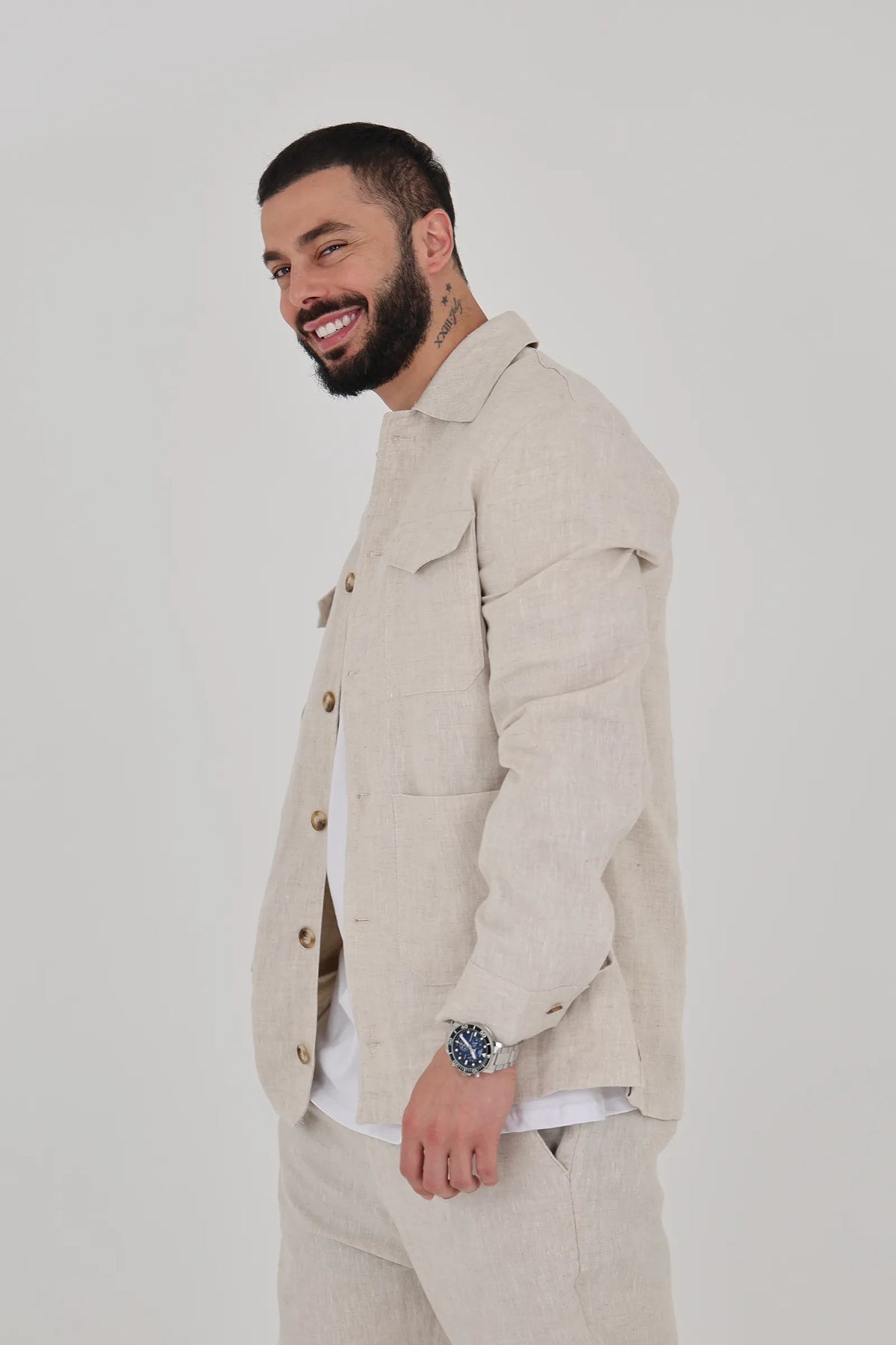 Sako linen shacket