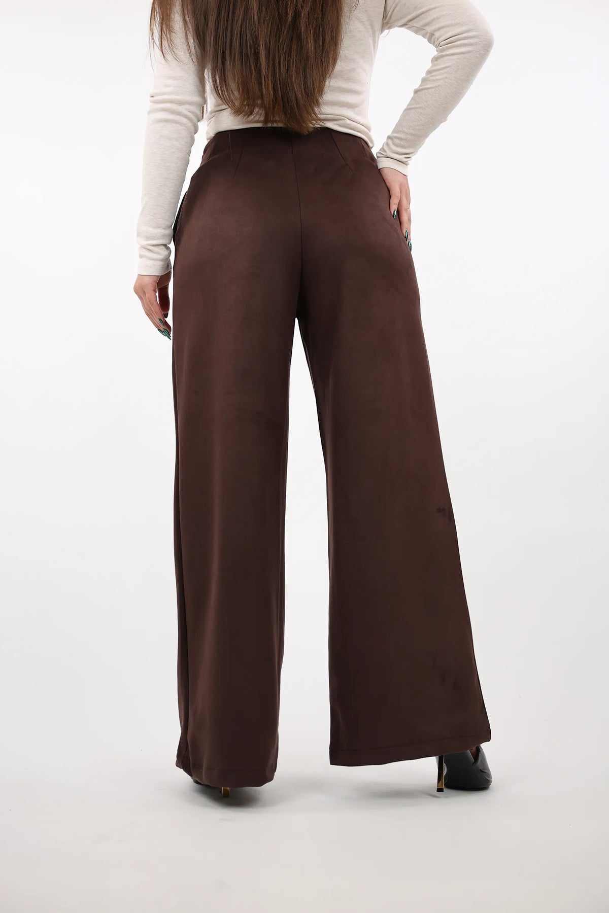 Pantallona suede bootcut