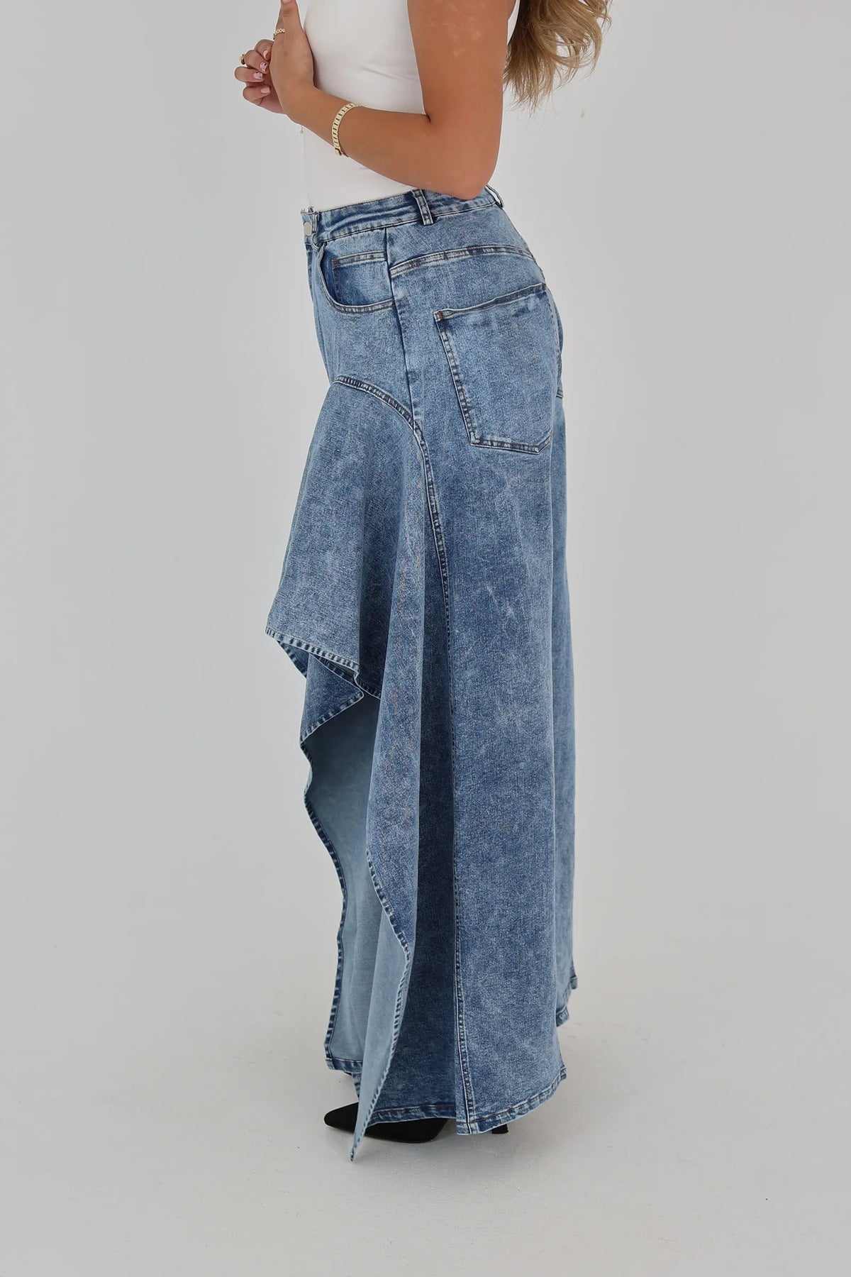 Farmerka asymmetrical denim