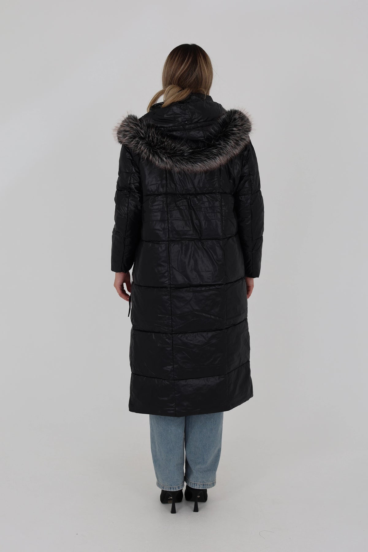 Jakne long black puffer