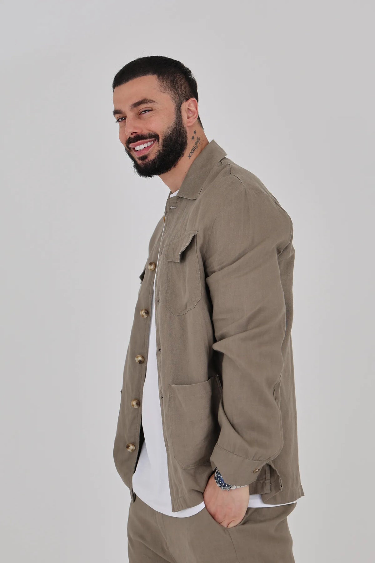 Sako linen shacket