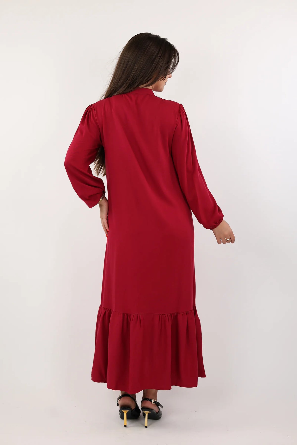 Fustan button maxi