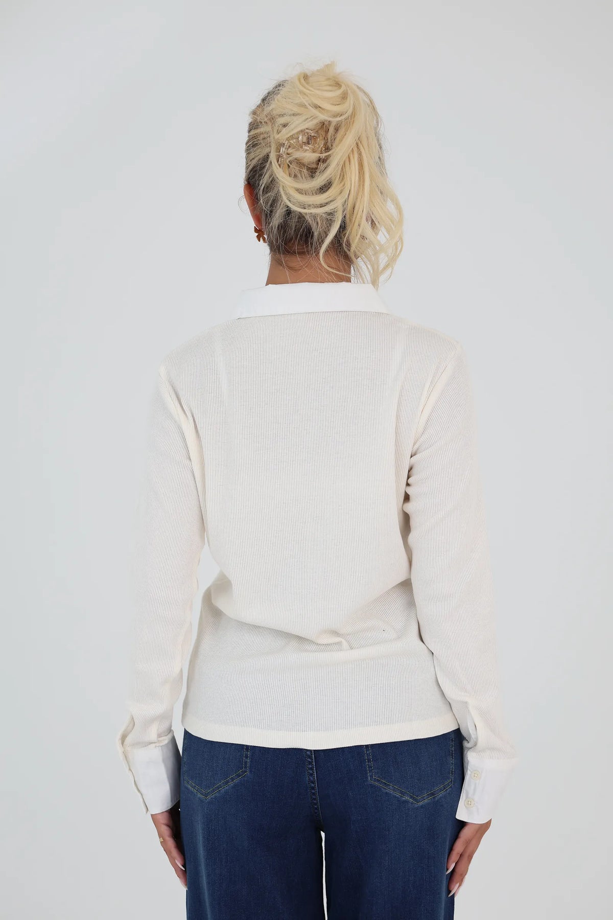 Bluze sheer pointelle