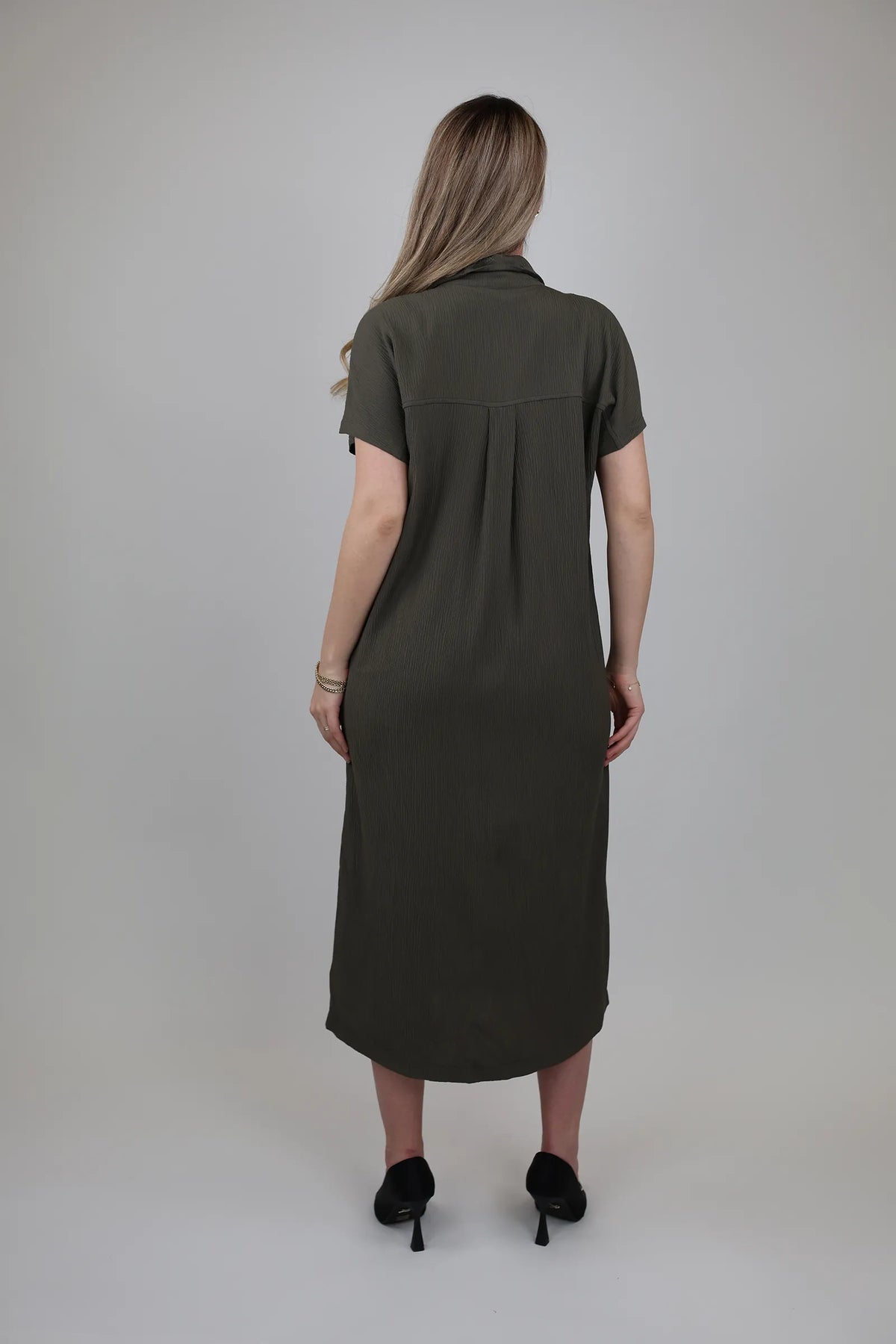 Fustan midi shirt dress