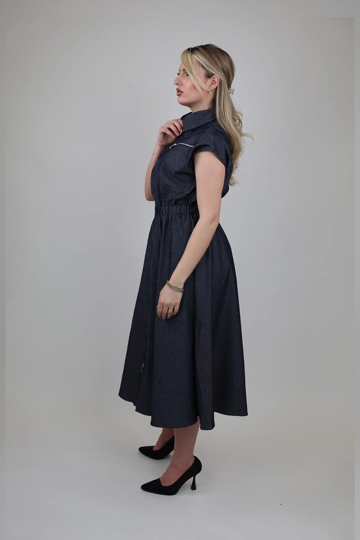 Fustan chic zippered front
