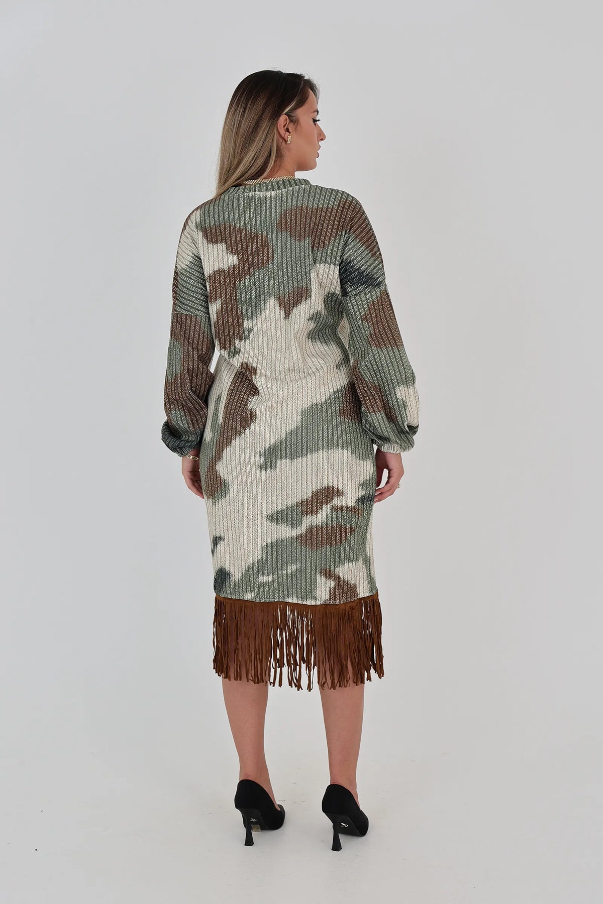 Fustan brown fringe