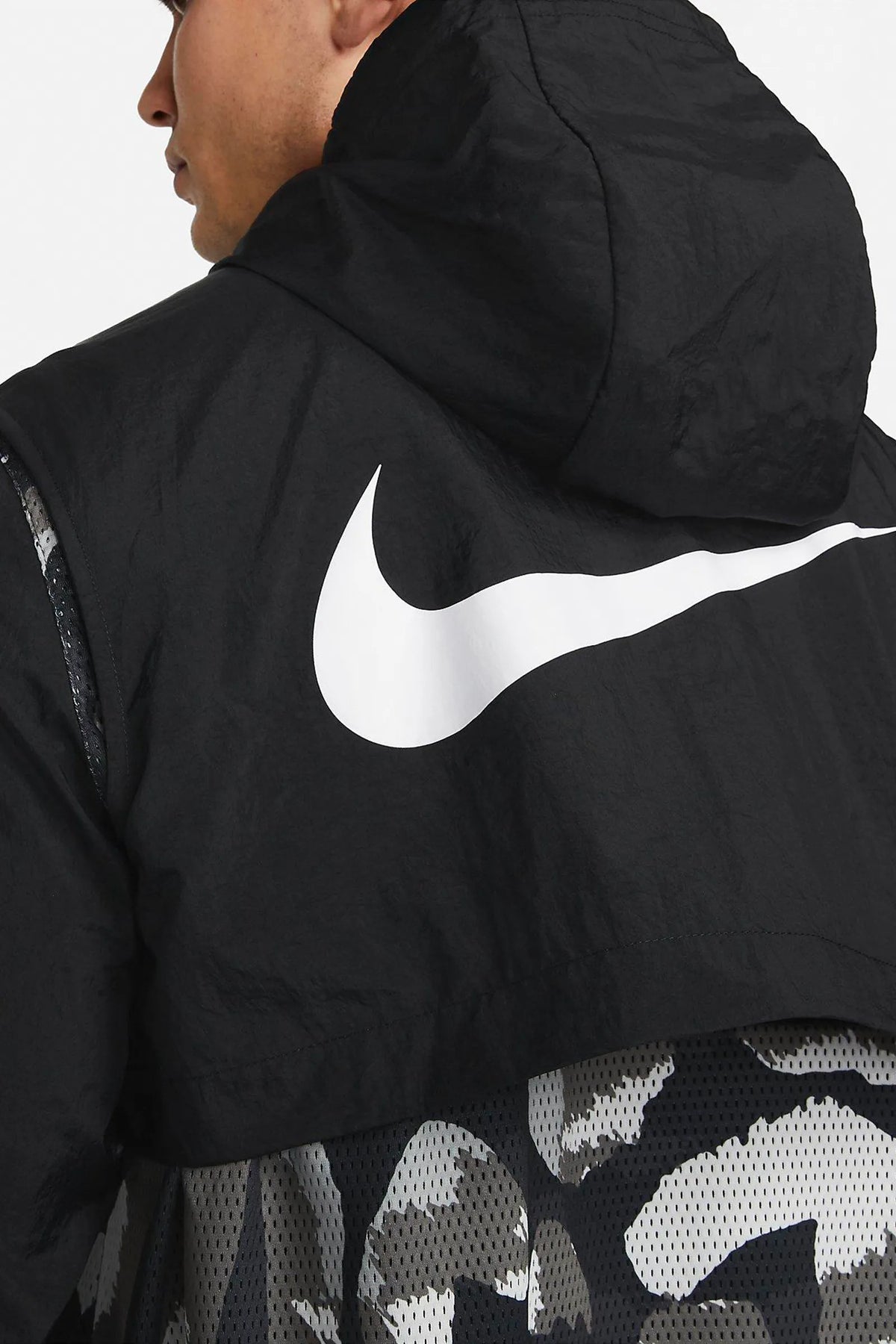DUKS Nike Dri-FIT Sport Clash Men's Full-Zip Training Jacket, Black/White, Large