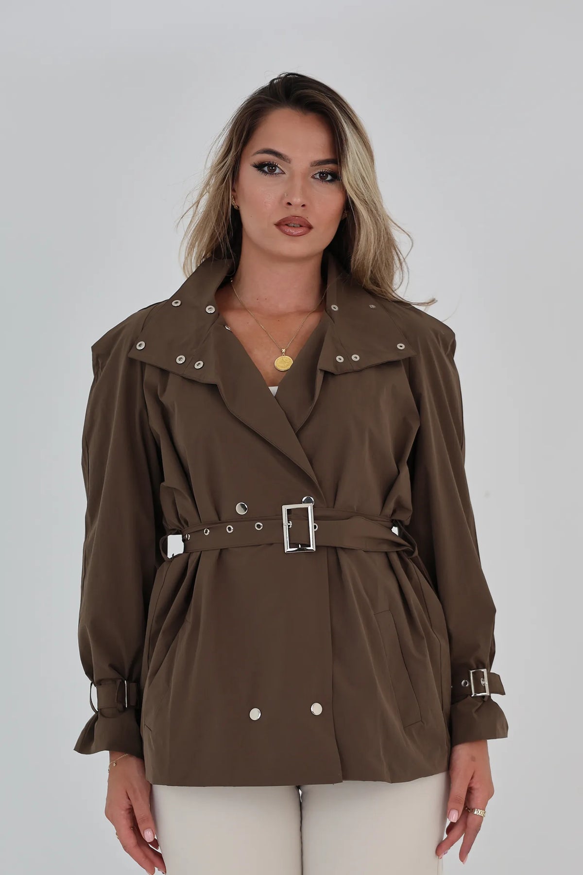 Jakne belted short trench