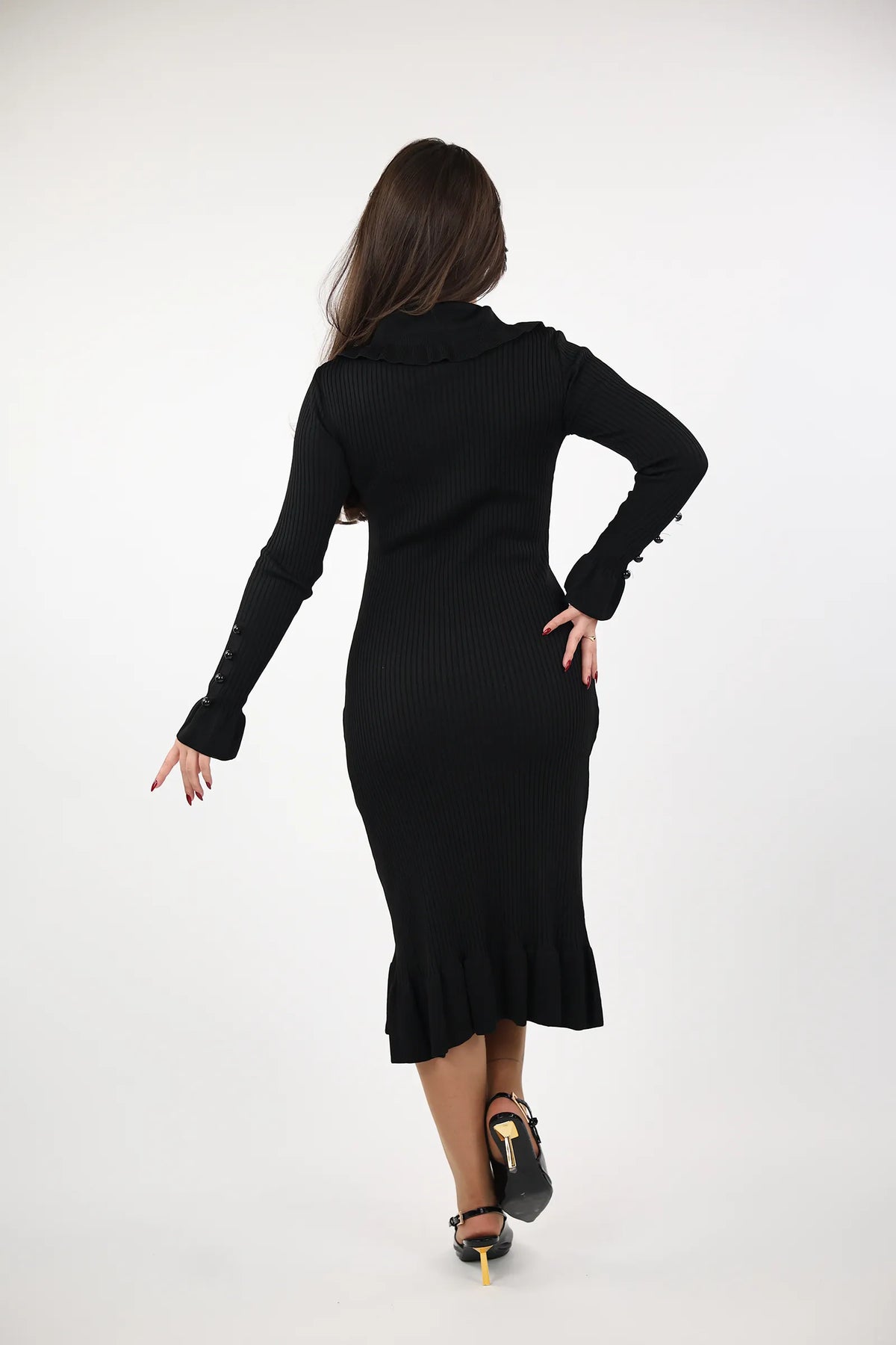 Fustan knit ruffle