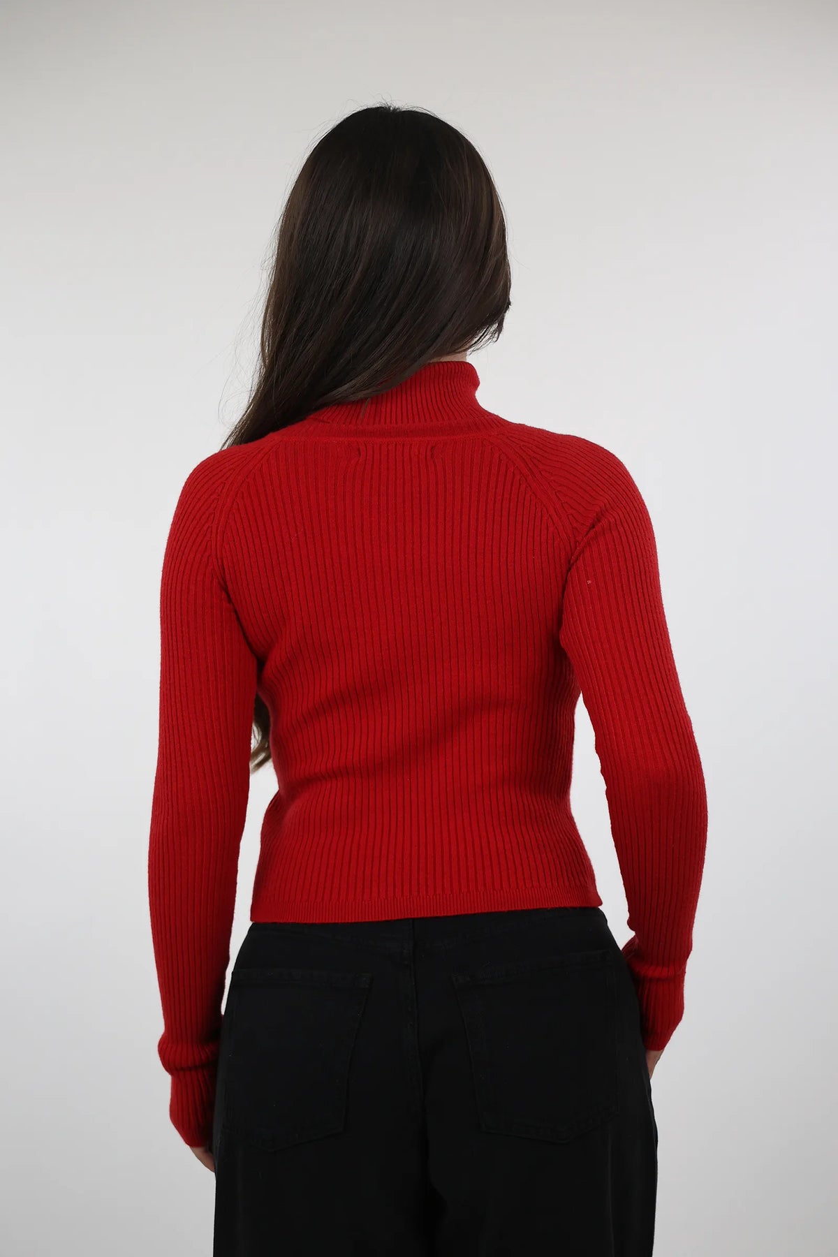 Rrollke fitted rib-knit