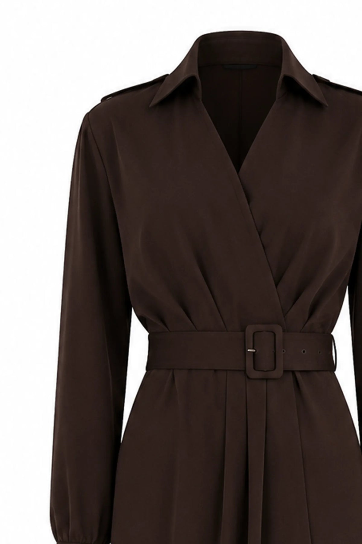 Fustan collared v-neck