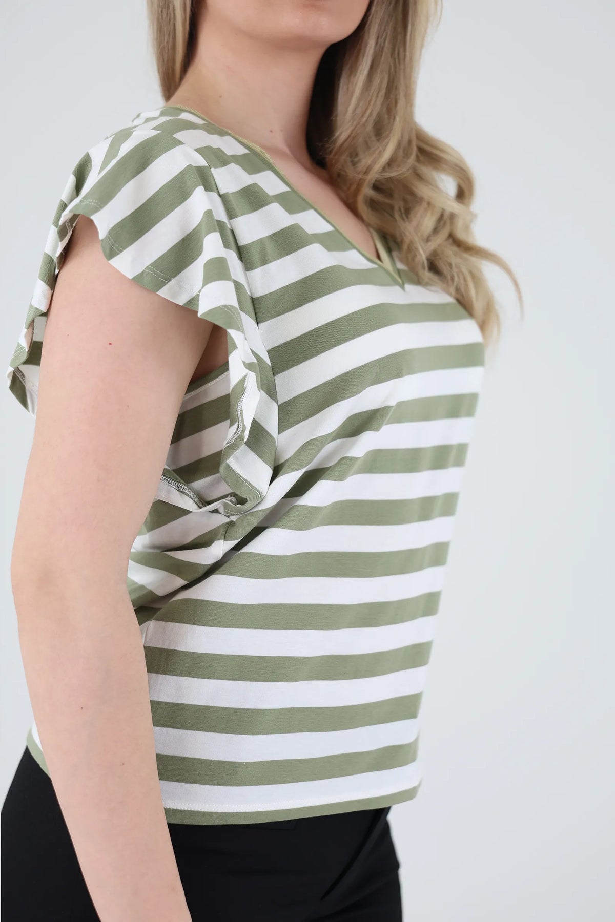 Maice striped v-neck