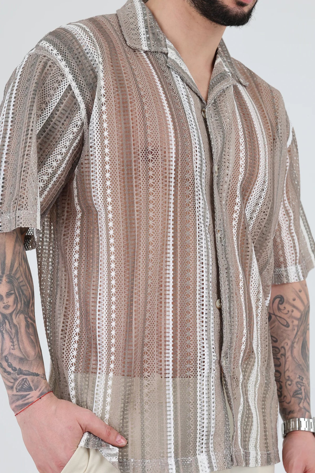 Kemishe striped crochet