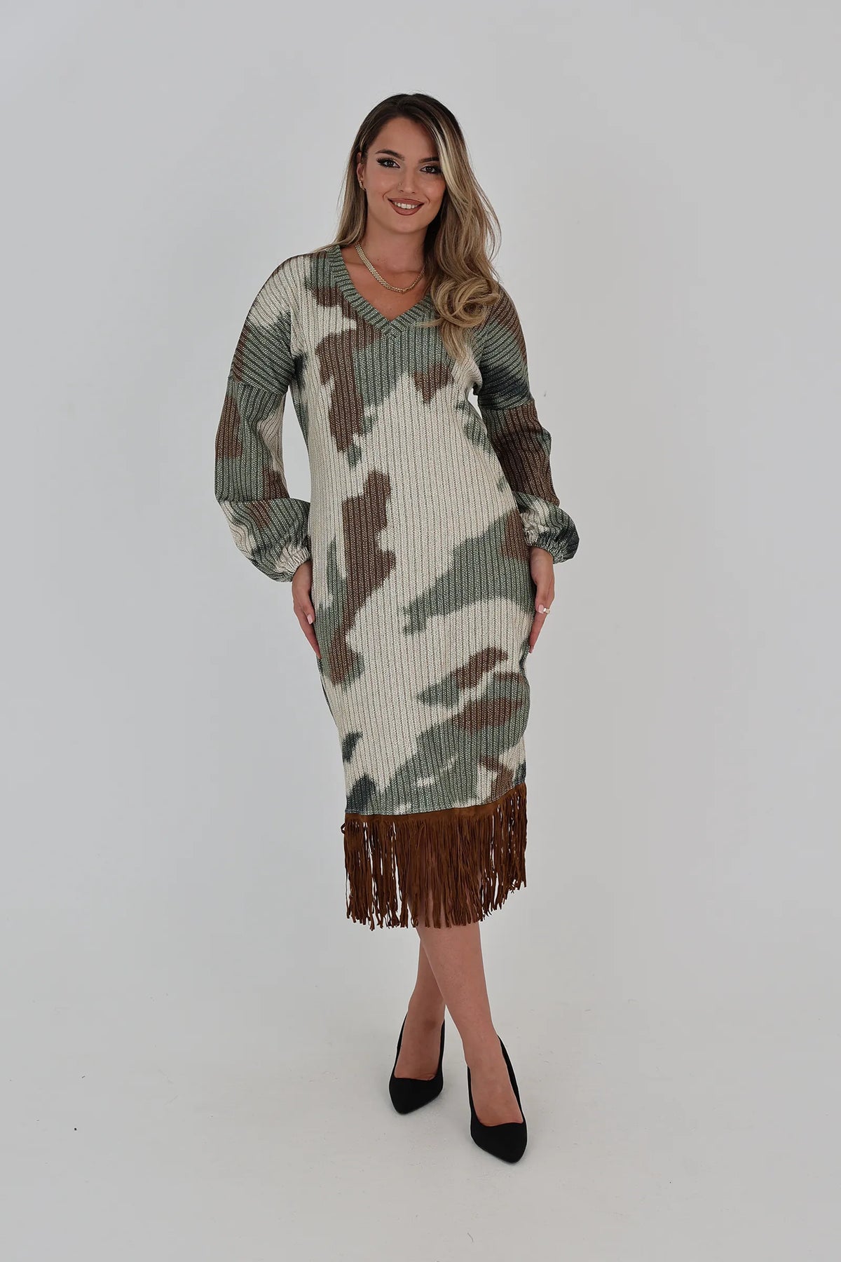 Fustan brown fringe