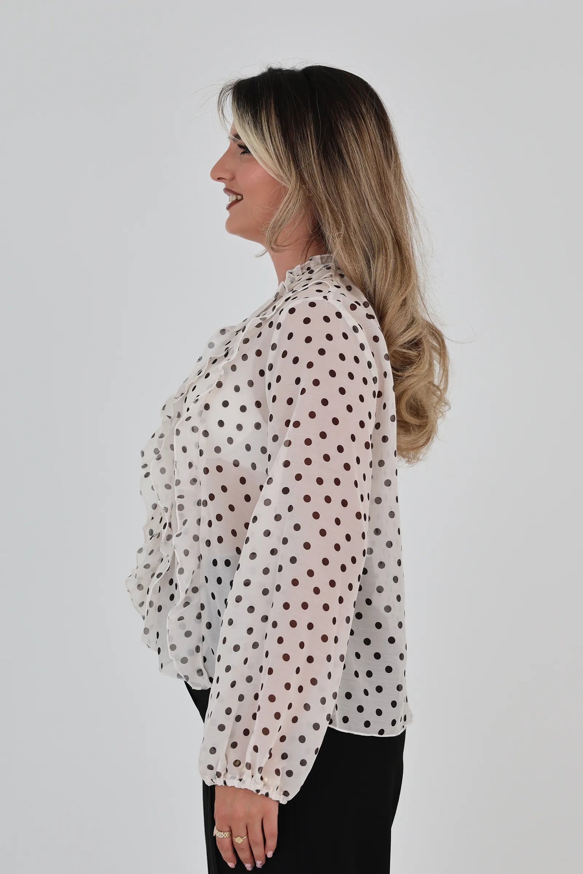 Kemishe brown polka dot
