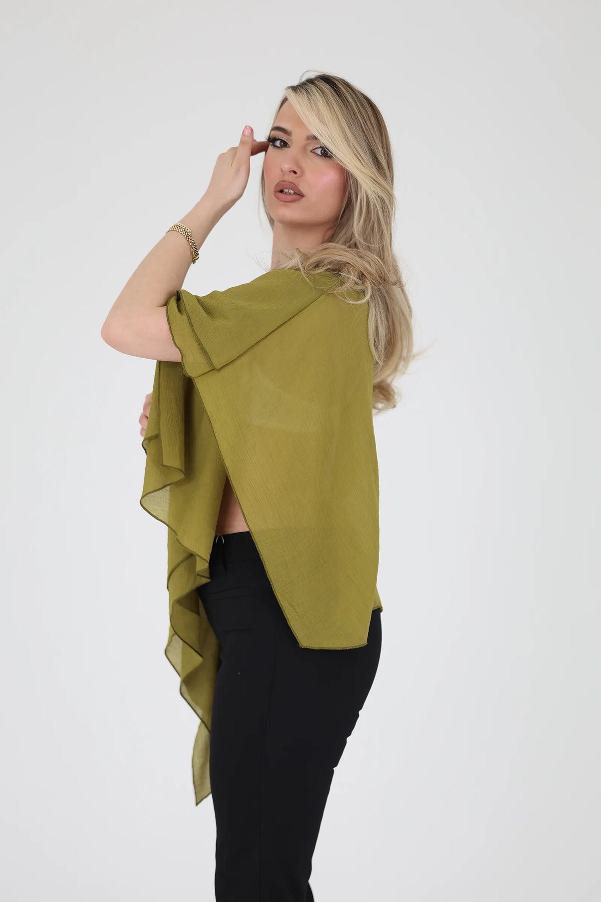 Maice asymmetric chiffon