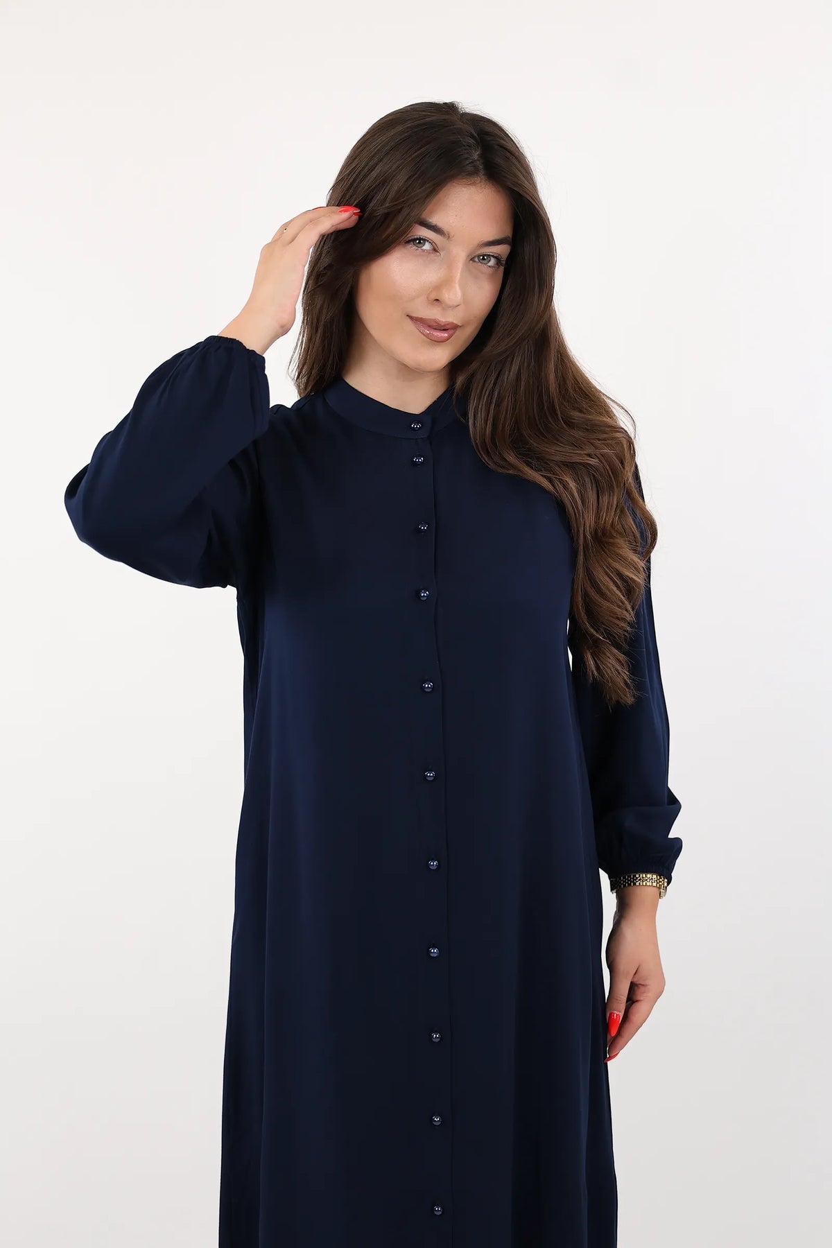 Fustan button maxi