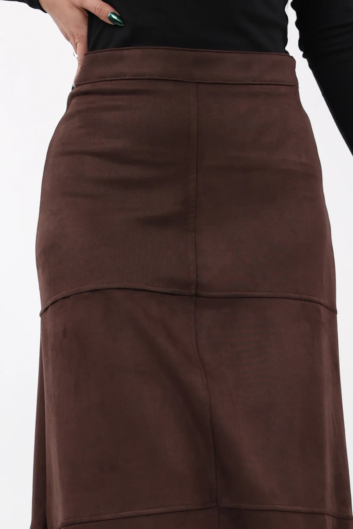 Fund suede midi skirt