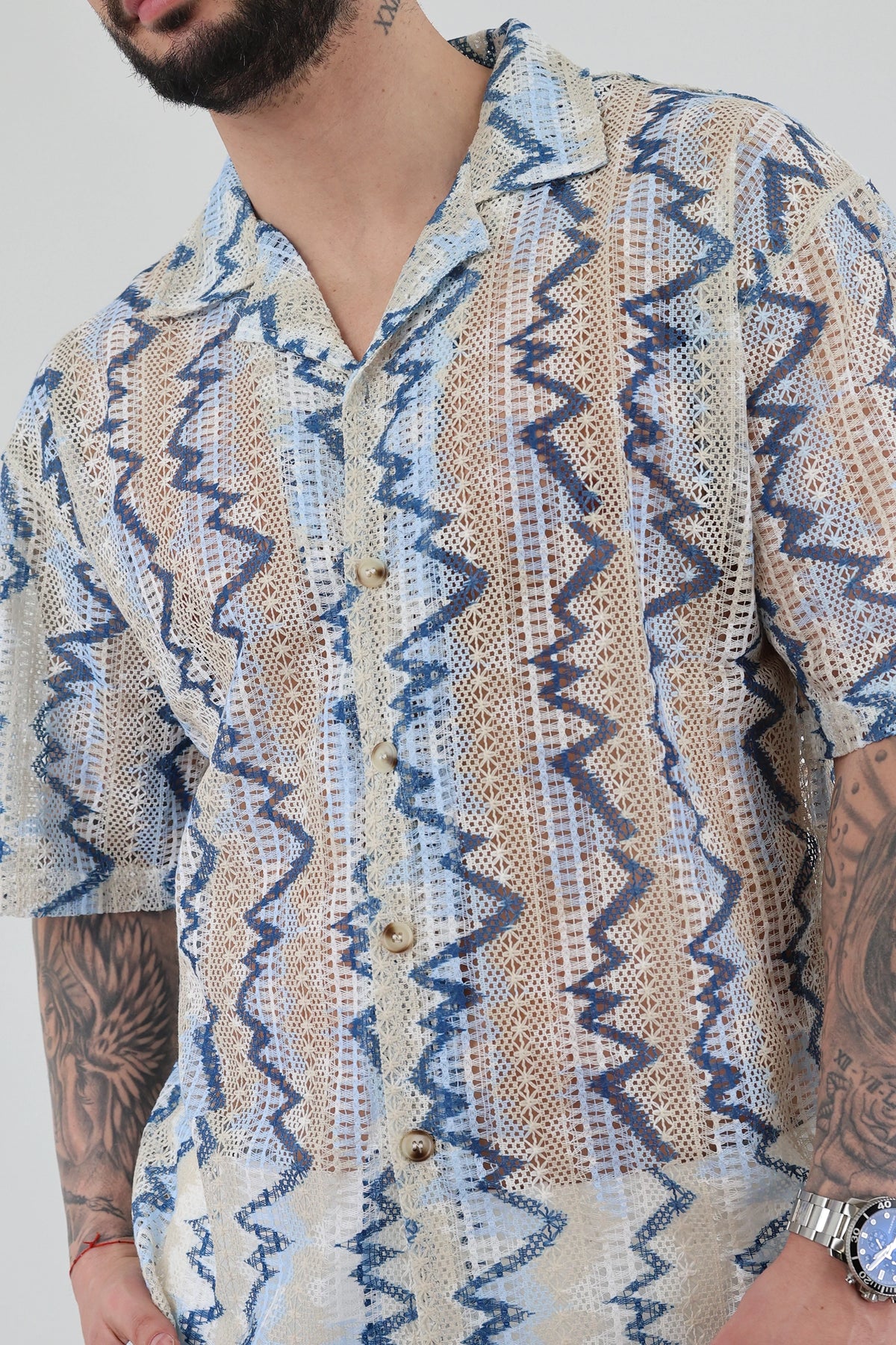 Kemishe striped crochet
