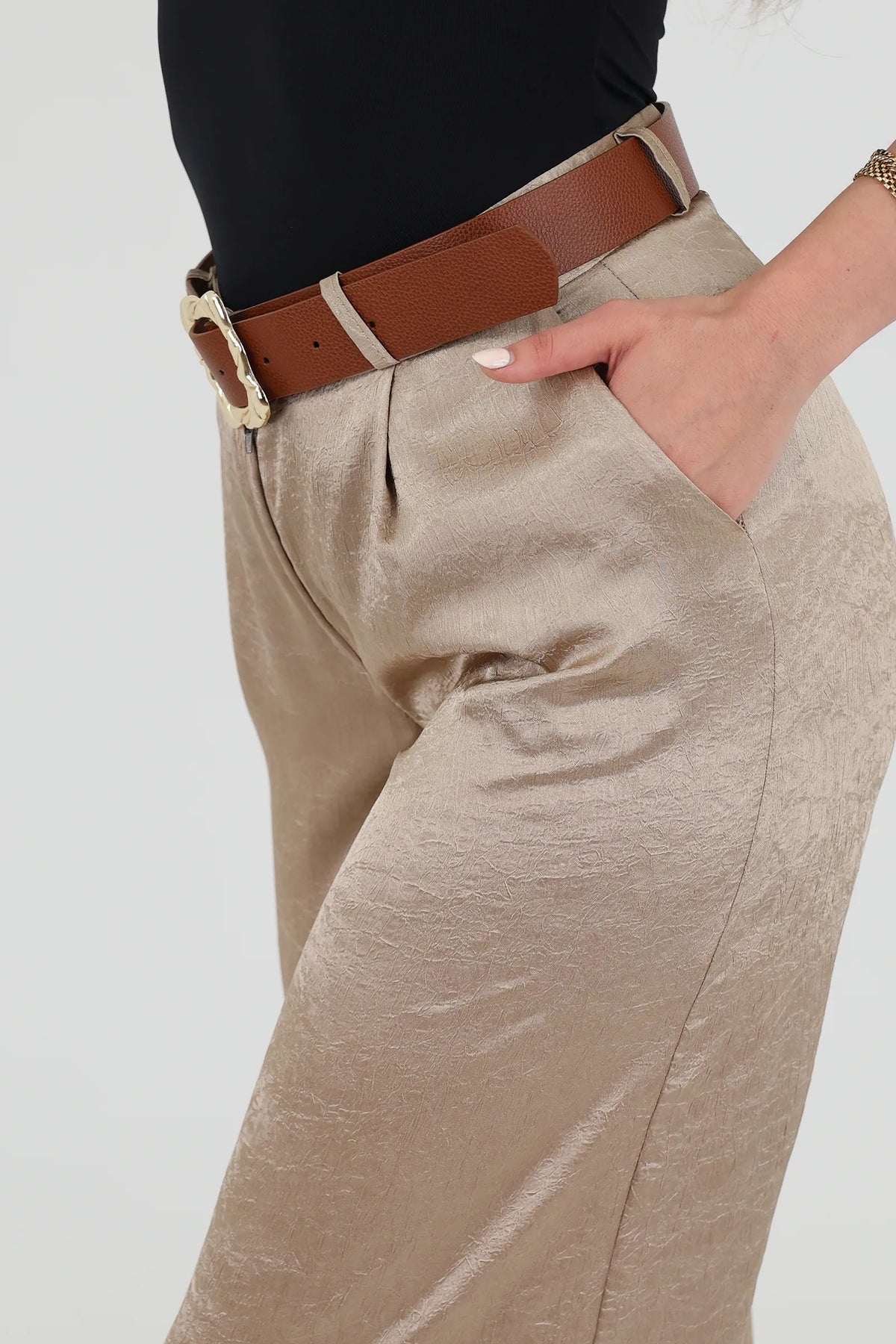 Pantallona elegant high waisted