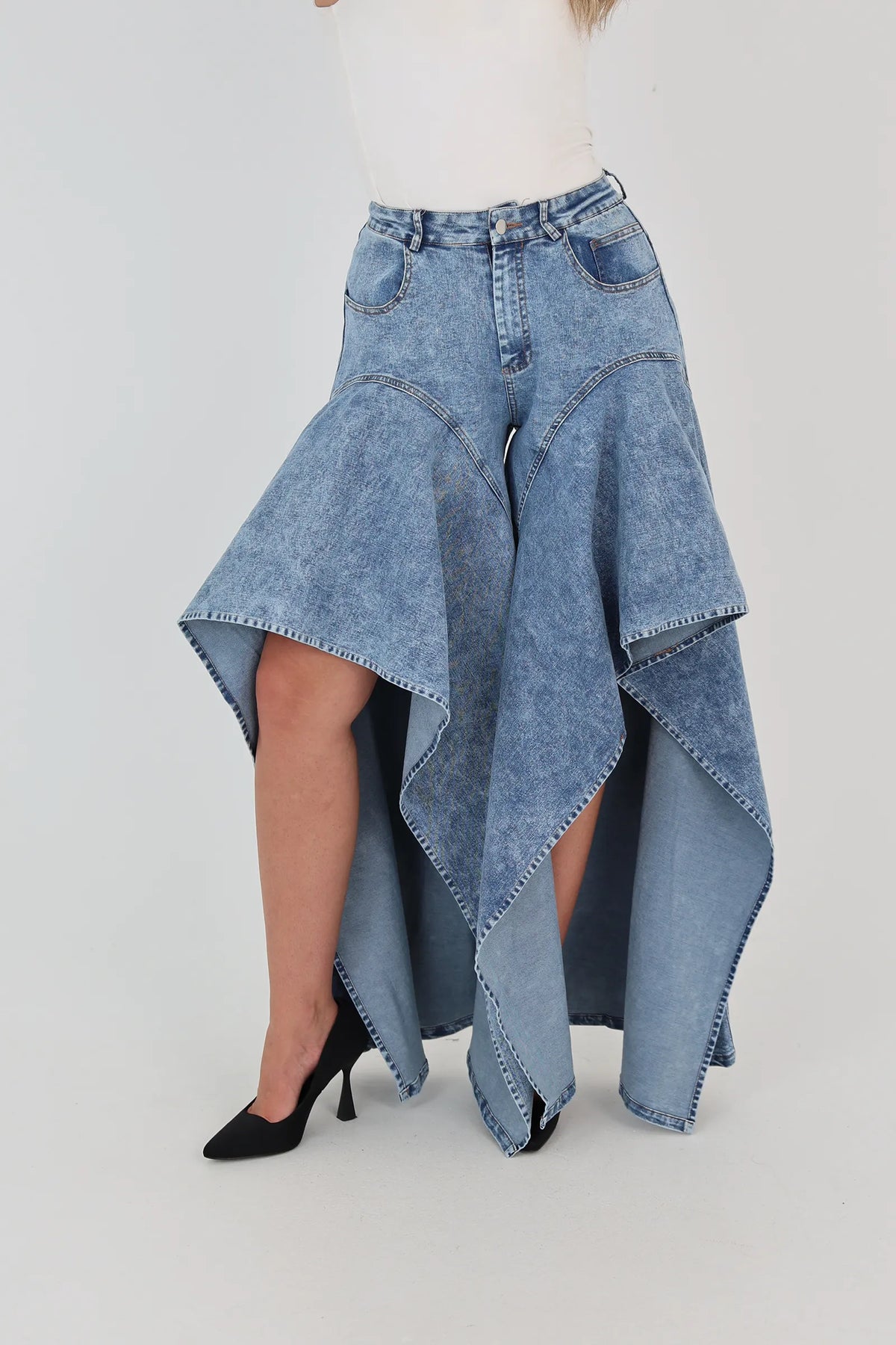 Farmerka asymmetrical denim
