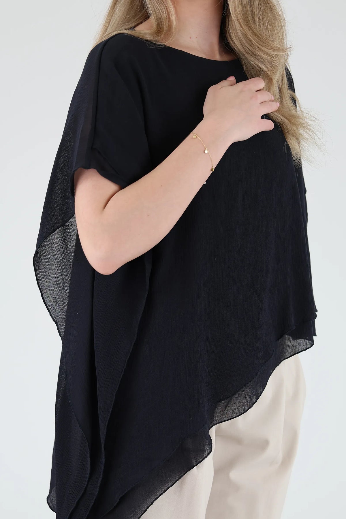 Maice asymmetric chiffon