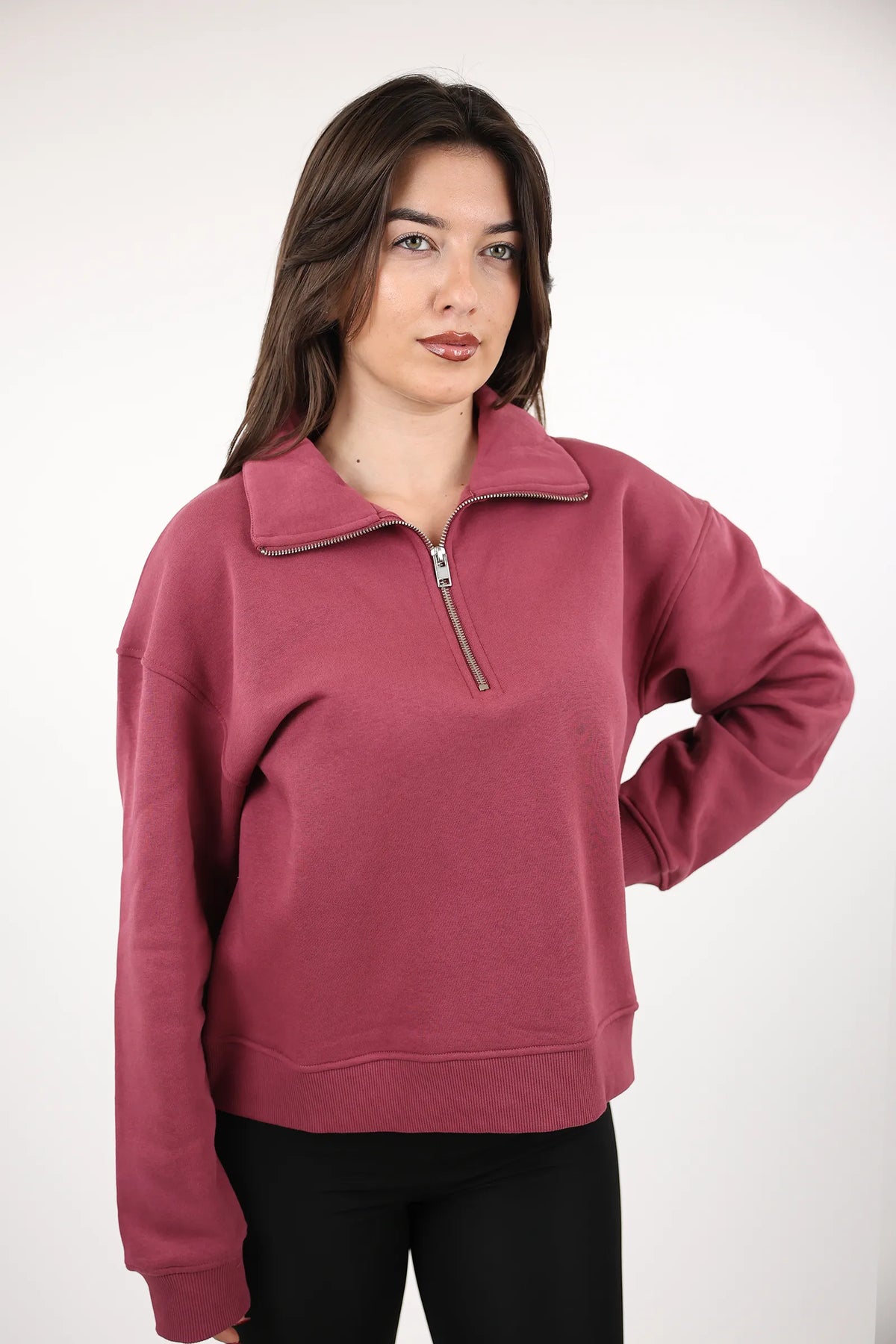 Duks pink half-zip