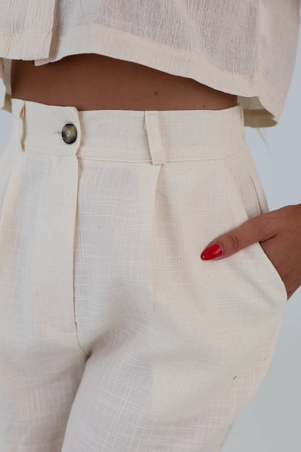 Pantallona button front