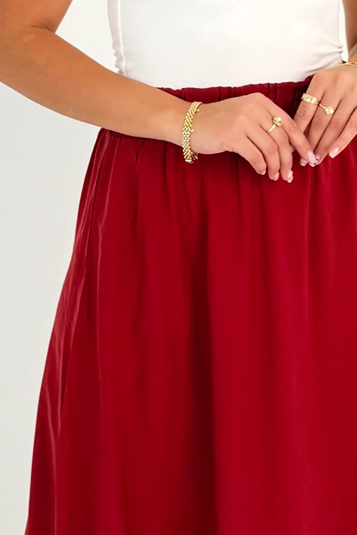 Fund  red midi skirt