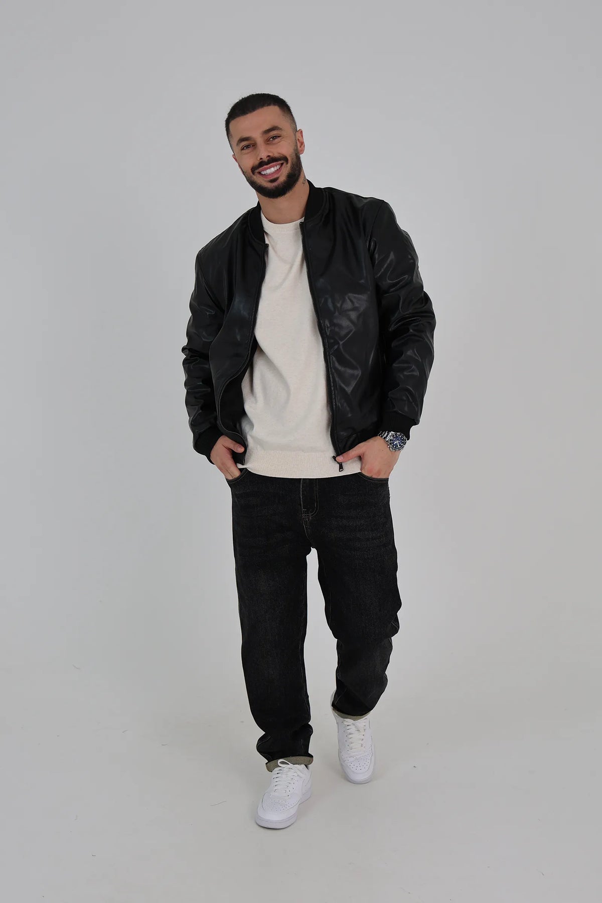 Jakne  faux-leather bomber