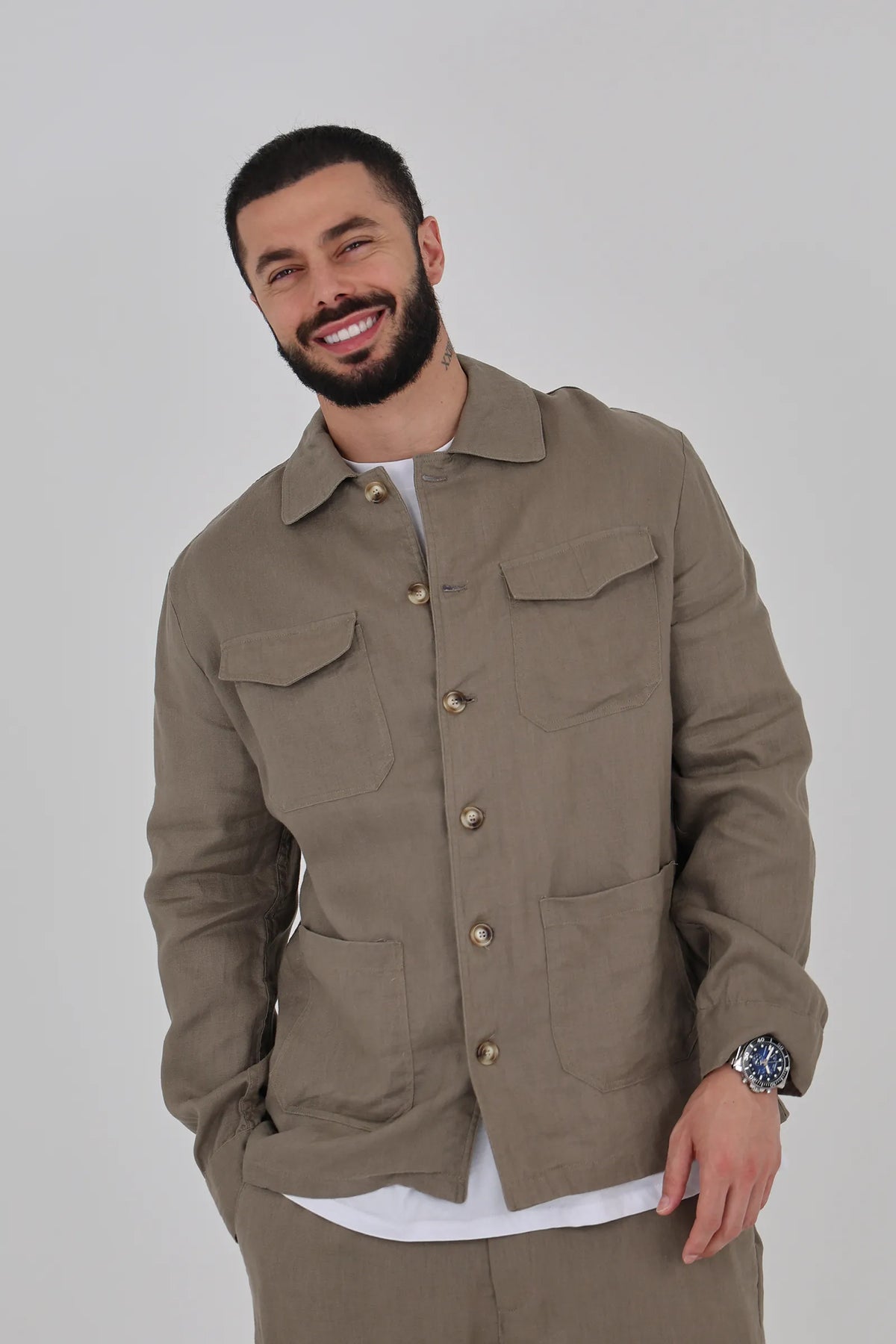 Sako linen shacket