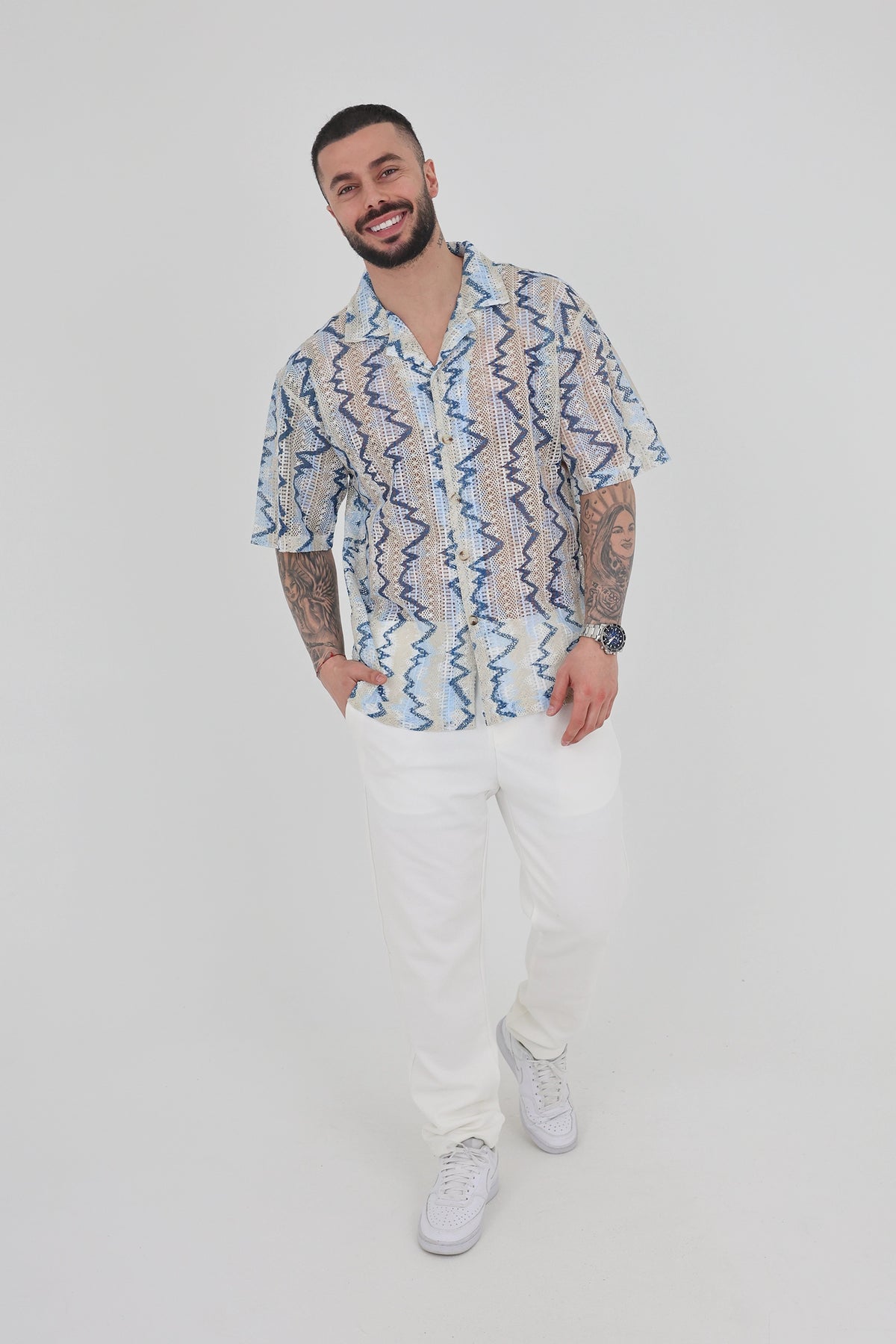 Kemishe striped crochet