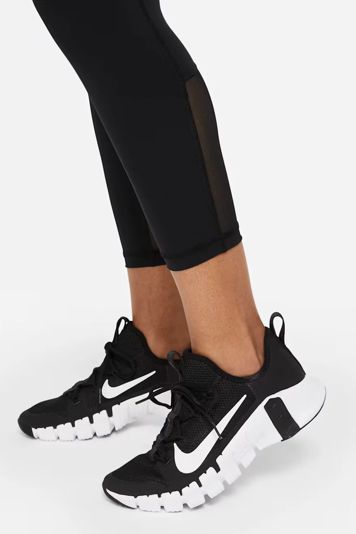 HELLANKE Nike Pro Women's Mid-Rise Crop Mesh-Panel Leggings