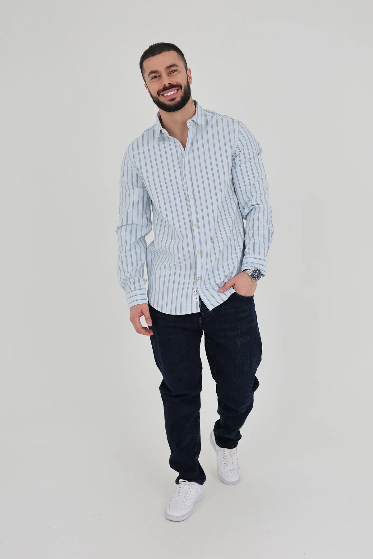 Kemishe slim fit striped