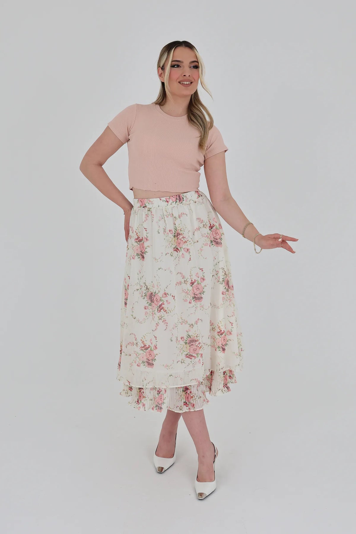 Fund floral midi