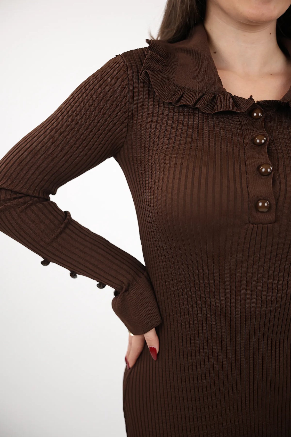 Fustan knit ruffle