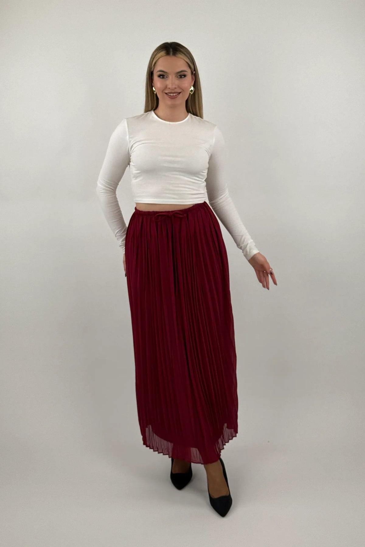 Fund flowy pleated skirt