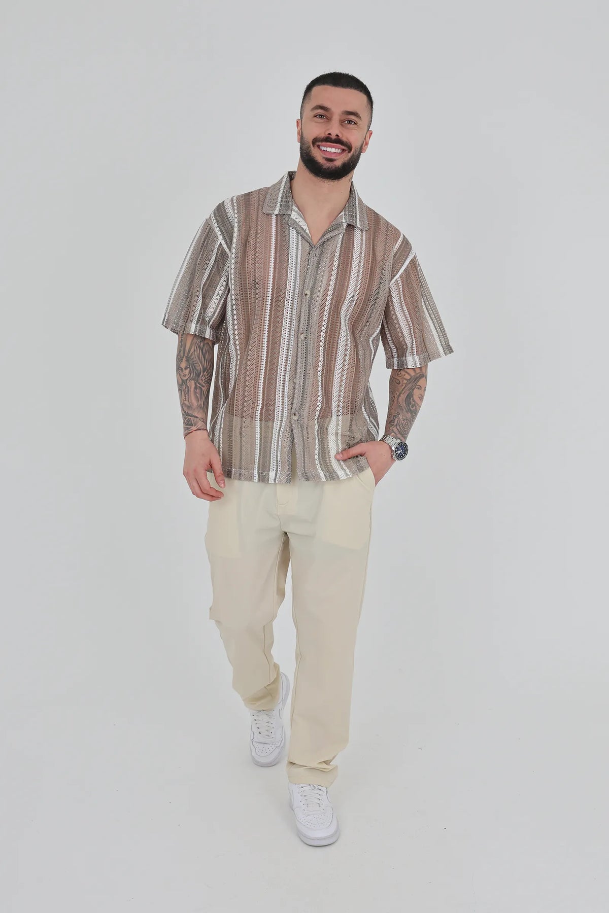 Kemishe striped crochet
