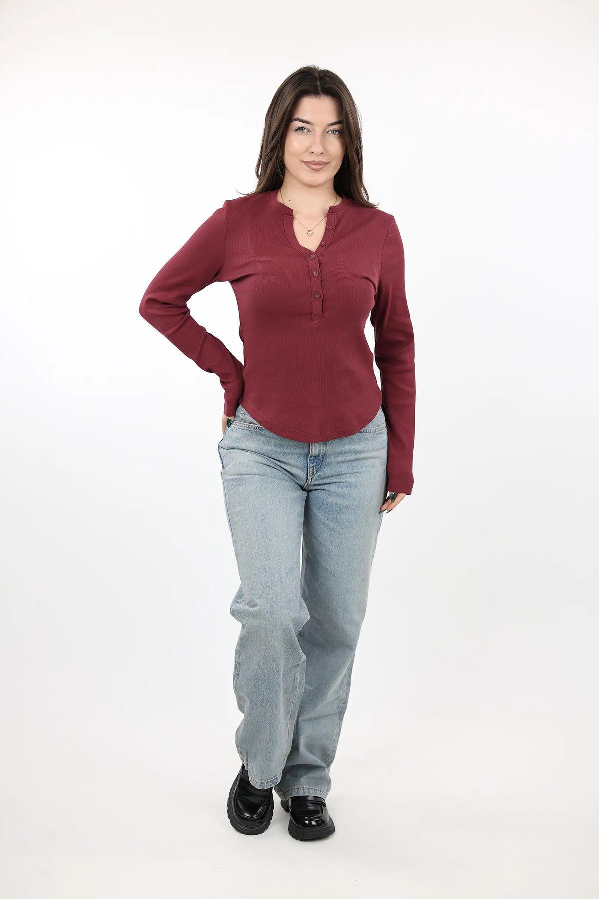 Bluze slim fit henley