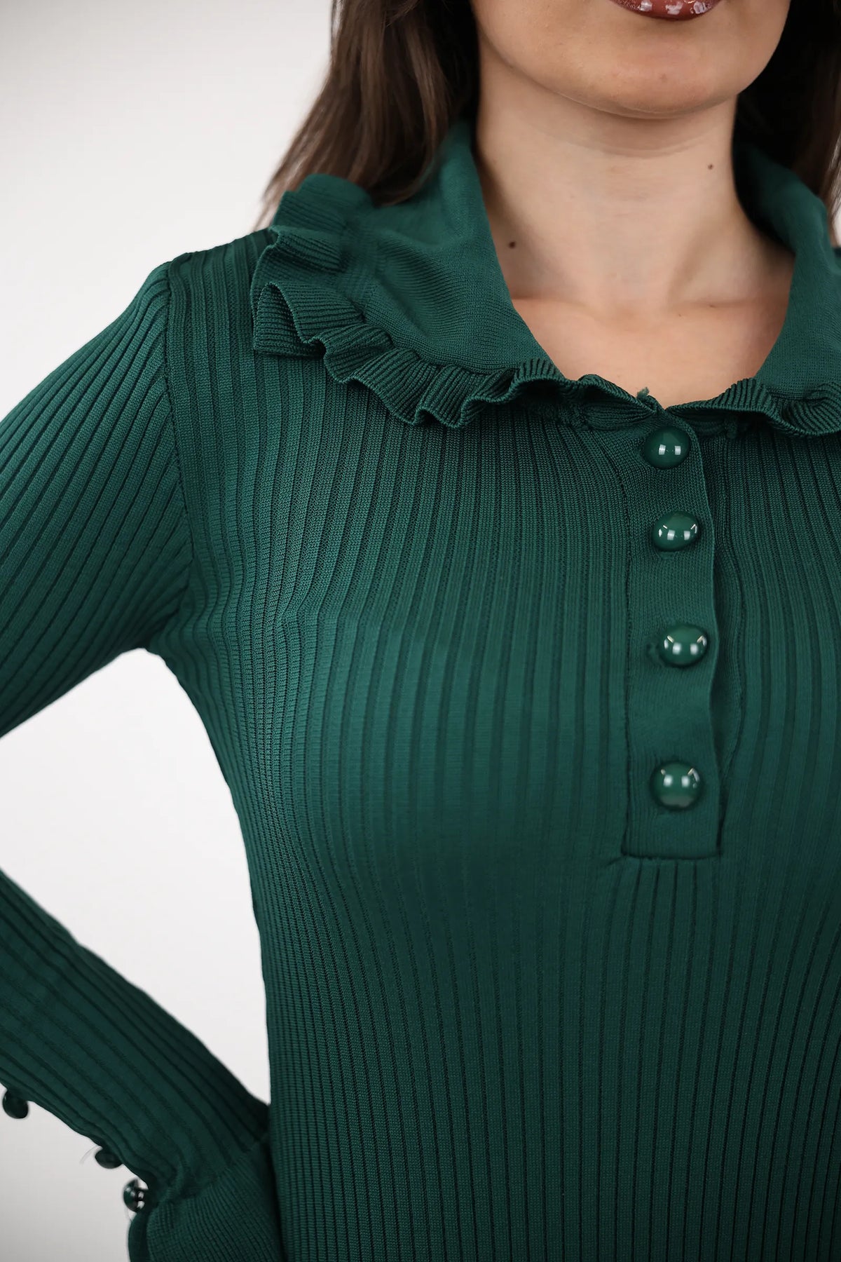 Fustan knit ruffle