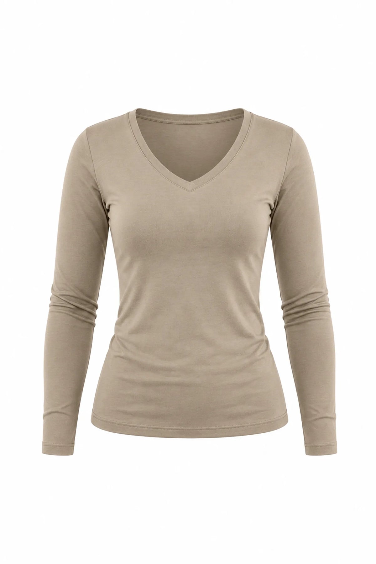 Bluze taupe v-neck