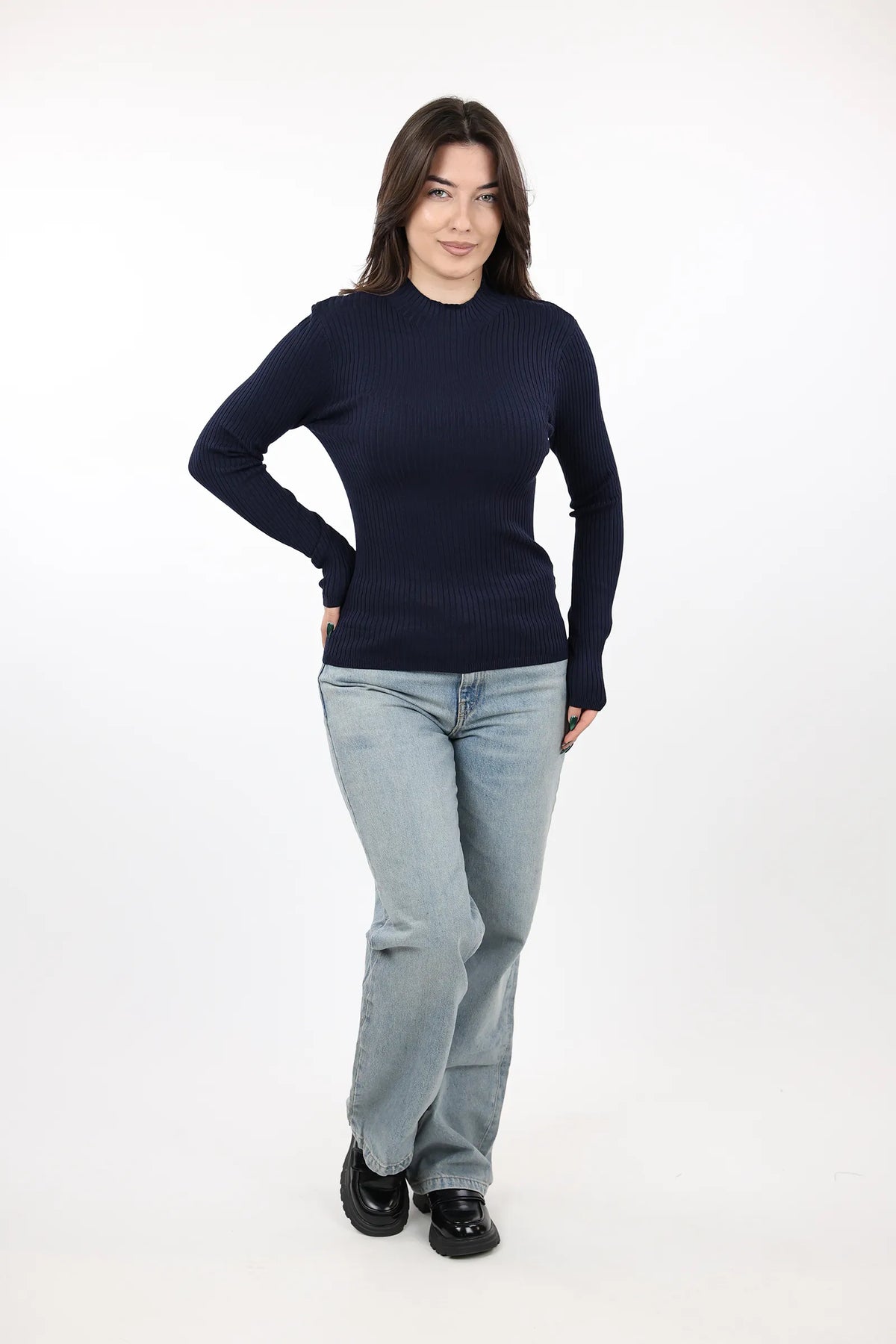 Gjysem rrollke slim fit taupe