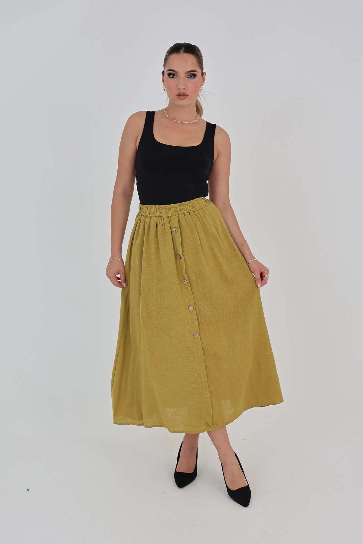 Fund elastic waist midi